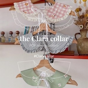 Clara collar PDF sewing pattern | Detachable Ruffle Peter Pan Collar | One size | Beginner friendly