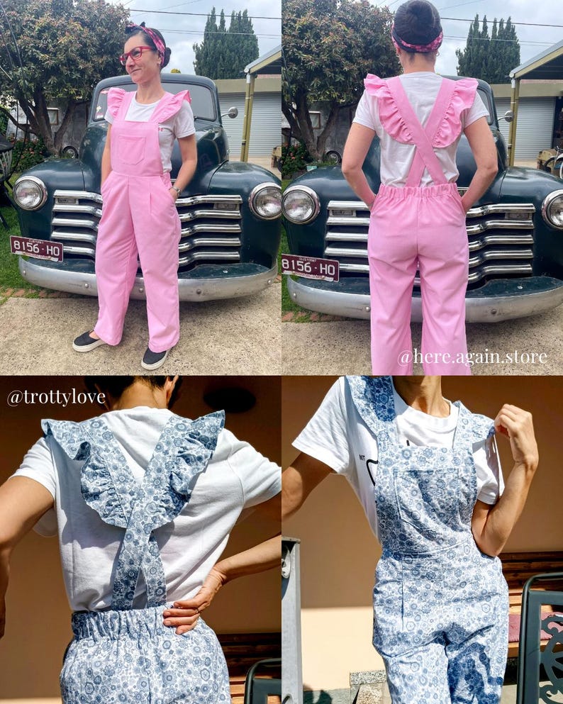 Max Jumpsuit PDF Sewing Pattern | Ruffle Shoulder Wings, High Waisted ...