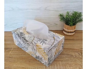 Boîte à mouchoirs en bois décorée à la main | Artisanat français | Rangement | Décoration utile | Pour soi ou à offrir à toutes occasions