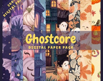 200+ pastel digitale Ghostcore Halloween-papierbundel | Ghostcore | Direct downloaden