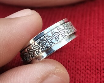 Spinner Ring-Meditation Ring-Flower Spinner Ring-Handmade Ring-925 Sterling Silver-Spinner Ring-Anxiety Ring-Valentine's Day Gift Ring