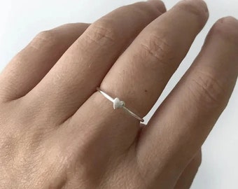 925 Sterling Silver heart charm ring