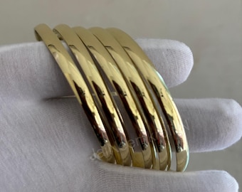 Enkelt armbandsset i mässing, stapelbara bohemiska armband (set om 5)