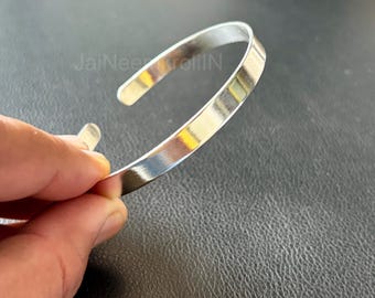 Sterling Silver Handmade Solid Silver Mm Flat Profile Smooth