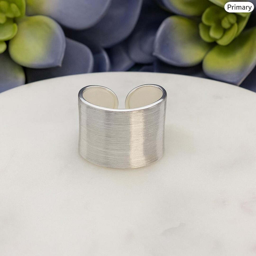 Handmade Silver Wide Band Ring: Chunky Adjustable Statement Ring - Etsy