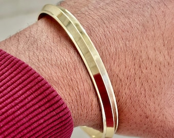 Handmade Solid Brass Bangle | Thick Minimalist Bracelet