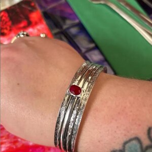 Ruby Bangle, Engagement Bangle, Spinner Bangle, Bohemian Bangle, 925 Silver Bangle, Worry Bangle, Flower Bangle, Gemstone Bangle, Three Band