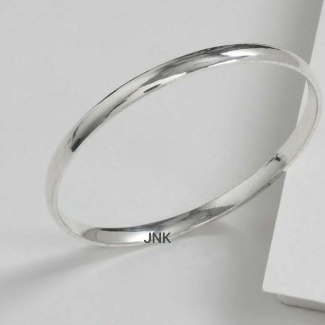 925 Sterling Silver Bangle Bracelet: Handmade Unisex Jewelry - Etsy