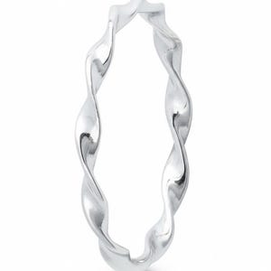 Handgemachter gedrehter Sterlingsilber-Armreif: Unisex-Armband für den Alltag