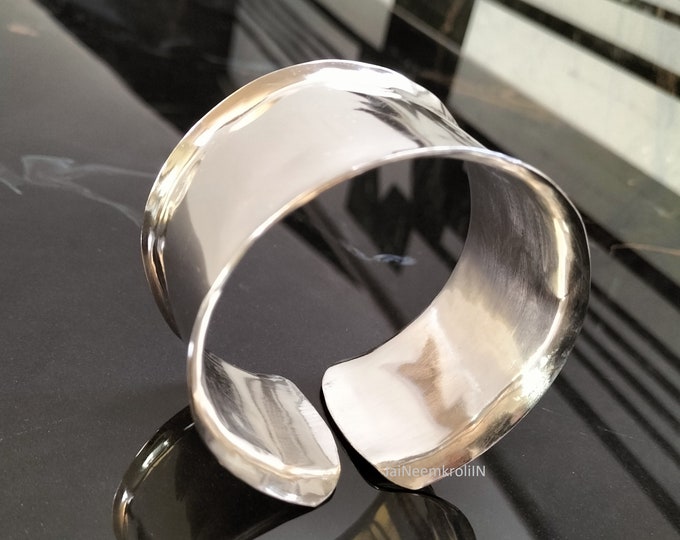 Featured listing image: Women Bracelet Sterling Wide Cuff Bangle Open Bangle Bracelet Silver Bracelets Thin bracelets Lady's Gifts.