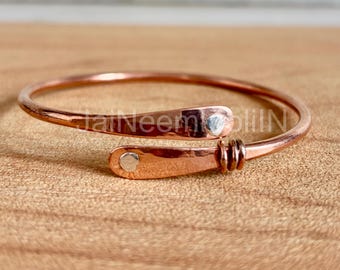 Handcrafted Copper Bangle: Solid Healing Jewelry