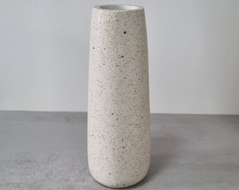 large vase in beige concrete and sand terrazzo