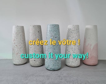 large concrete and terrazzo vase to personalize