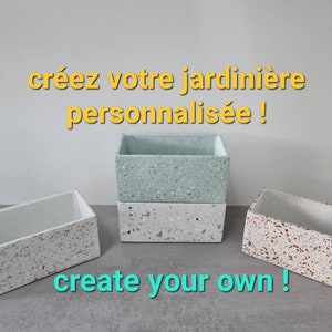 pot / pot holder / storage compartment / rectangular concrete planter to personalize