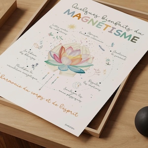 Stampa murale "Magnetizer Energy Therapeuta", poster sul magnetismo in francese, regalo Magnetizer, arredamento per ufficio dedicato alla terapia, Ikinotesdebéa