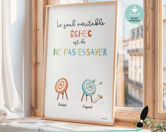 Speech therapist motivational quote poster - Occupational therapist gift, Psychologist wall art, Therapy office decor in French