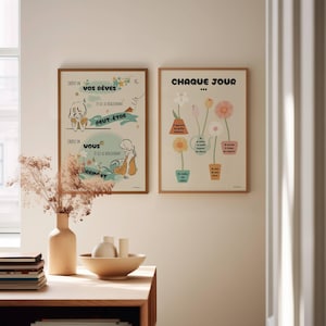Arte da parete Citazione quotidiana e affermazione in francese, poster positivi per terapeuta, psicologo, decorazione da parete per sofrologo