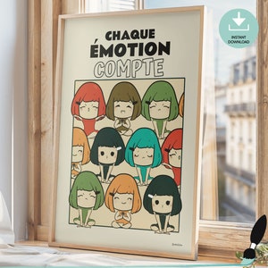 Every Emotion Matters Quote, Digital Print, Cute Emotions Wall Art, Mood and Feeling Poster, Classroom Decor, Social Work