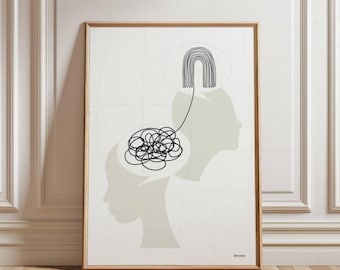 Psychology Wall Art Printable - CBT Therapy Poster - Psychologist Office Decor - School Counselor Gift