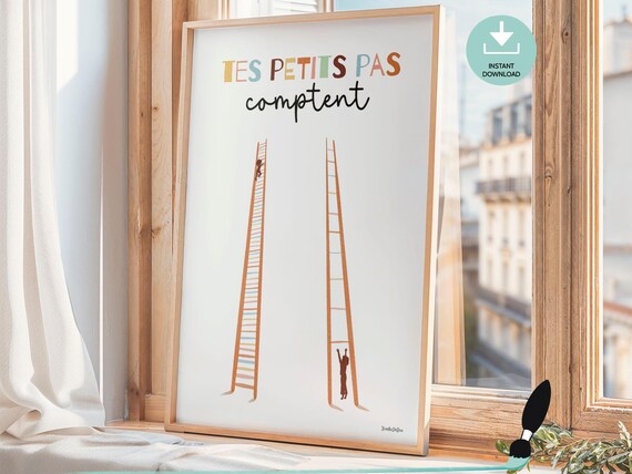 Affiche de citation motivation orthophoniste - cadeau pour ergothérapeute, Art mural psychologue, Décor bureau thérapie en français