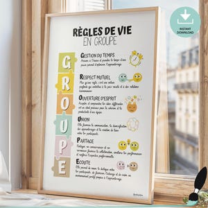 Affiche Bien-être au Travail, Poster de Motivation, Outil coaching français, Positivité au Bureau, Cadeau équipe,  Décor bureau imprimable