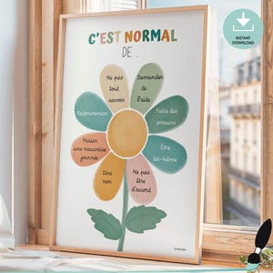 French kid affirmation poster It's Okay to, Motivational Art, Classroom Posters Quotes, Educational Wall Art, Playroom Decor