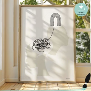 Psychology Wall Art Printable - CBT Therapy Poster - Psychologist Office Decor - School Counselor Gift