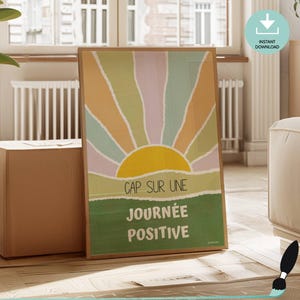 Affiche citation positive en français, art mural santé mentale, affirmation positive, décor bureau thérapie, conseiller scolaire imprimable