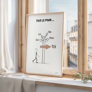 Francuski plakat motywacyjny do zdrowia psychicznego, grafika ścienna psychologia, wystrój biura terapeuty, doradca szkolny, pobieranie cyfrowe