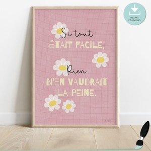 Presente para fonoaudiólogo, flor margarida | Cartaz de fonoaudiólogo | Decoração de parede para terapia da fala | Consultório de Terapia | arte de parede rosa e amarela