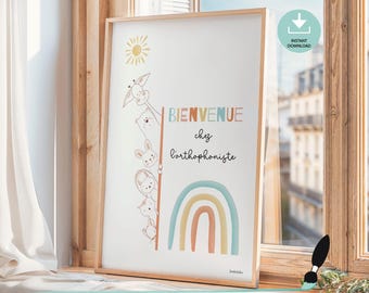Speech therapist office decor, French speech therapy welcome poster, Speech therapy office, Speech therapist Gift, Printable wall art