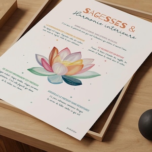 Wandbild mit positiver Phrase und Spiritualität, Mental Health Dekor für französische Therapiepraxis, Geschenk für Psychologen, Ikinotesdebéa