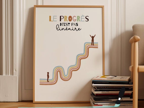 Affiche de citation motivation orthophoniste - cadeau pour ergothérapeute, Art mural psychologue, Décor bureau thérapie en français