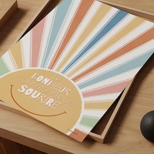 Decoración de pared positiva e inspiradora, arte mural motivacional para adolescentes, póster de felicidad, regalo original, Ikinotesdebéa