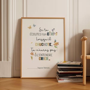 Kinesiologist Quote Poster in French, Motivational Quote, Therapist Gift, Office Decor, Occupational Therapist, Kinesiology Wall Art