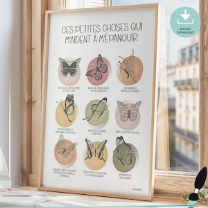 French Mental Health Poster, CBT - Printable Wall Art - Therapy Office Decor - School Psychologist - Growth Mindset Poster