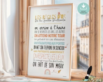Póster para sala de espera en francés, decoración para terapia del habla, regalo para terapeuta del habla, póster para la puerta del terapeuta, arte mural para psicólogos