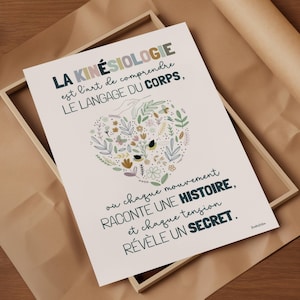 Arte mural de kinesiología en francés, póster con cita inspiradora de kinesiólogo, regalo de kinesiólogo, decoración de consultorio de terapia, ikinotesdebéa
