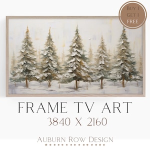 Winter Frame TV Art, Christmas Trees Frame TV Art, Winter Landscape Frame TV Art, Samsung Frame Tv Art Winter Trees, Rustic Winter Frame Art