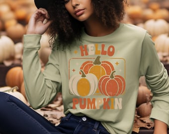Hallo pompoen herfstshirt png, retro herfstpompoen png, herfstshirt png, herfstvibes png, herfstseizoen png, herfstsublimatie png, herfstontwerp