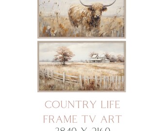 Country Frame TV Art, Farmhouse Frame TV Art, Country TV Art, Farm Tv Art, Rustic Frame Tv Art, Rustic Tv Art, Cow Tv Art, Farm Life Tv Art