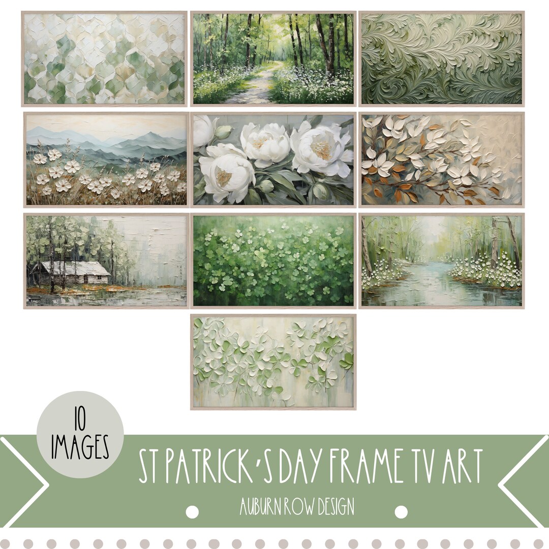 St Patrick S Day Frame Tv Art St Patricks Day Tv Art Clover Frame Tv