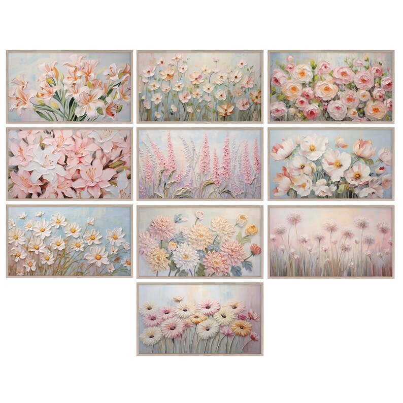 Spring Tv Background Spring Floral Frame TV Art, Spring Floral TV Art, Spring Floral TV ...