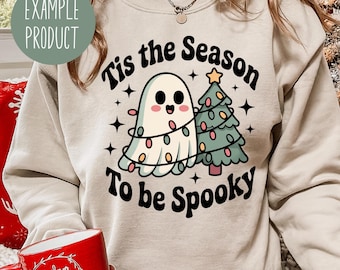 Christmas Ghost PNG SVG JPG, Christmas Ghost Svg, Ghostmas Png, Spooky Christmas Png, Kawaii Christmas Png, Christmas Sublimation Png