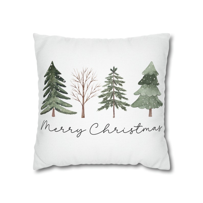 Christmas Pillow Cover, Christmas Pillows, Farmhouse Christmas Pillow Cover, Rustic Christmas Pillows, Christmas Home Decor, Christmas Trees image 7
