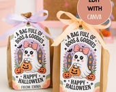 Halloween Boo Bag Gift Tag Printable, Printable Halloween Gift Tag, Boo Bag Printable Tag, Classroom Halloween Treat Gift Tag, Ghost Tags