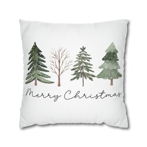Christmas Pillow Cover, Christmas Pillows, Farmhouse Christmas Pillow Cover, Rustic Christmas Pillows, Christmas Home Decor, Christmas Trees image 2