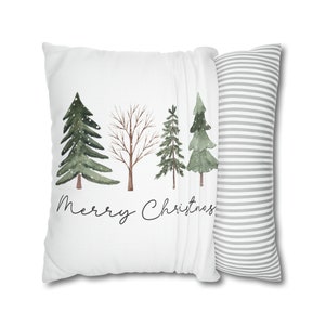 Christmas Pillow Cover, Christmas Pillows, Farmhouse Christmas Pillow Cover, Rustic Christmas Pillows, Christmas Home Decor, Christmas Trees image 3