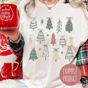 Festive Christmas Tree Print T-Shirt, Colorful Holiday Graphic Tee, Casual Women's Fashion, Comfortable Cotton Top
