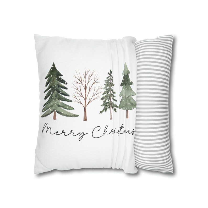 Christmas Pillow Cover, Christmas Pillows, Farmhouse Christmas Pillow Cover, Rustic Christmas Pillows, Christmas Home Decor, Christmas Trees image 8